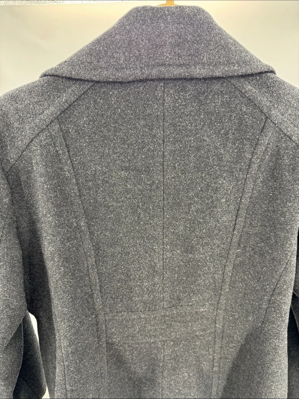 London Fog Women's Dark Charcoal Pea Coat L wool blend winter outdoors neutral
